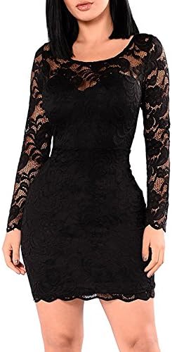 Women's Floral Lace Formal Bodycon Cocktail Party Dress