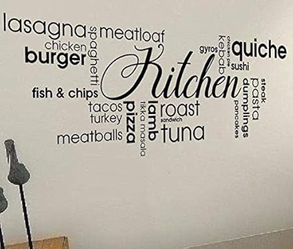 Wall Stickers Adesivo Murale Frase Citazione Decorazione Interni Frasi Cucina Cibo Pizza Drink Regole Parole Amazon It Fai Da Te