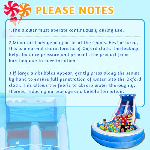 22FT Inflatable Grade Water Slide for Kids with Big Splash Pool, Heavy Duty Blue Kids Water Park with 550W Blower（Enhanced Version）, Wet & Dry Use Outdoor Bounce House for Backyard Summer Party