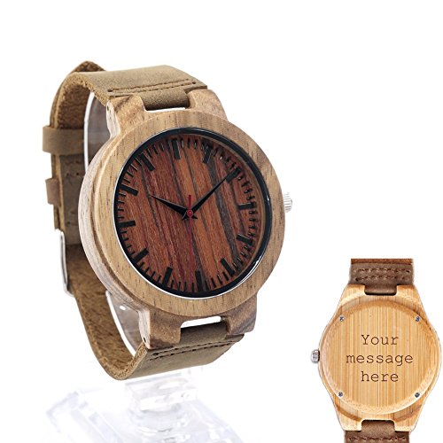 Wooden Watches For Men Fashion Casual Watch Leather Strap Wood Watch Gift for Groomsmen