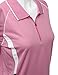 Xpril Womens Coolon Fabric Zip up Point Long Sleeve 2 Tone Collar T-Shirt