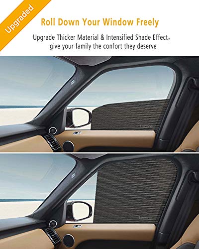 Lecone Upgraded Car Window Shade, 2nd Generation Reusable Perforated Static Cling Tint Film, Electrostatic Self-Adhesive Sun Blocker Screen for Vehicle, Protect Your Baby Kid & Keep Cool(Pack of 2) - Thumbnail 2