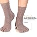 Meaiguo Women's Toe socks Cotton Crew Five Finger Socks For Running Athletic 4 Pack(black/grey/coffee/green)