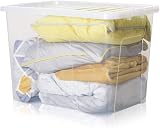Wham Crystal 3 x 80L Stackable Plastic Storage Boxes with Lids UK Made view 6