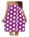 Terry Cotton Shower Wrap for Womens - One Size, Light Purple