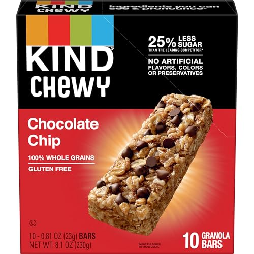 KIND GRANOLA CHEWY BAR, CHOCOLATE CHIP, 10 COUNT