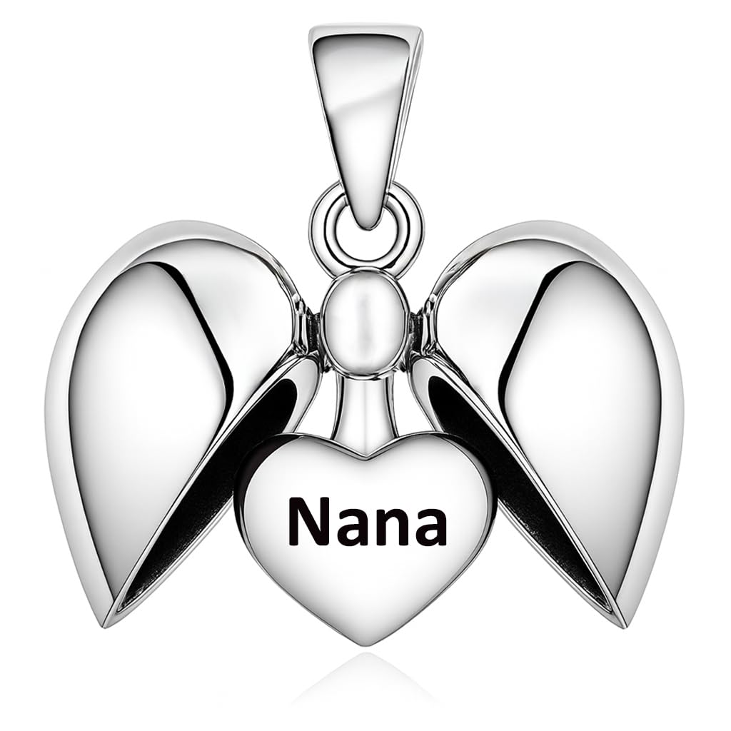 Nana Love Heart Pendant Charm for Pandora Bracelet or Necklace 925 Sterling Silver Her Girls Women - Gift boxed
