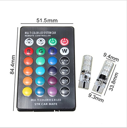Car Fog Lights,EJ's SUPER CAR 6 LED T10 5050 SMD Interior Lights with Remote Super Bright 16-Color Changing Wireless Remote Control,Headlight Strobe Flash Dash Fog Light