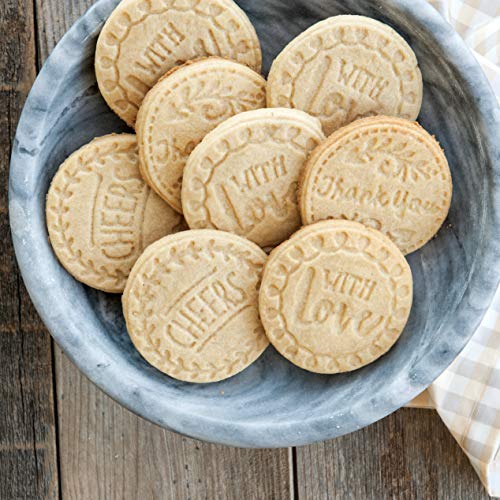 Nordic Ware Greetings Cast Cookie Stamps, 3inch rounds, Silver