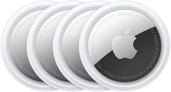 Apple AirTag Pack of 4 – Find and keep an eye on your belongings: Keys, Wallets, Luggage, Backpacks and More Easy to set up with iPhone or iPad. Replaceable Battery