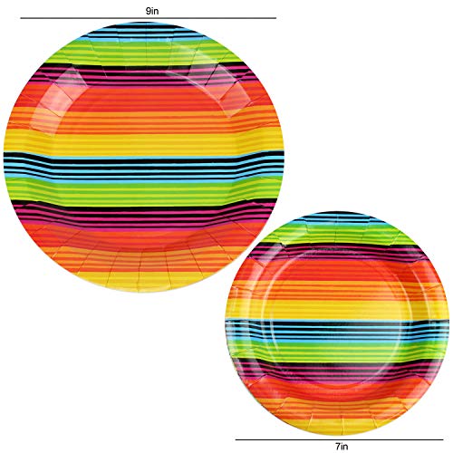 102 Piece Fiesta Party Supplies Set Including Banner, Plates, Cups, Napkins, Tablecloth, Straws, Serves 20 - Thumbnail 4