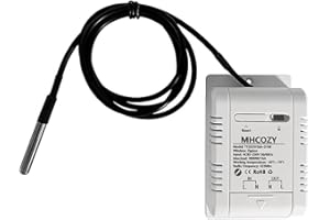 MHCOZY Zigbee Temperature Sensor Controller with DS18B20 Waterproof Probe,Tuya app Remote 16A Smart Switch(tuya zigbee hub needed)