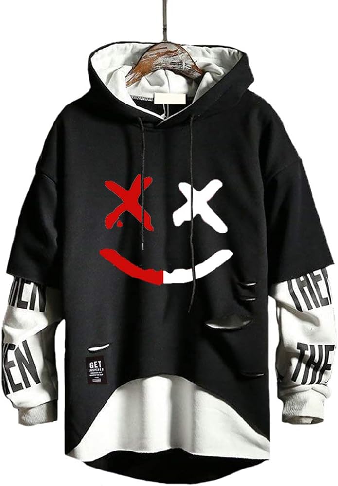 Hello Mrlin Men S Techwear Hip Hop Hoodie Japanese Streetwear Patchwork Urban Jumper Amazon Co Uk Clothing