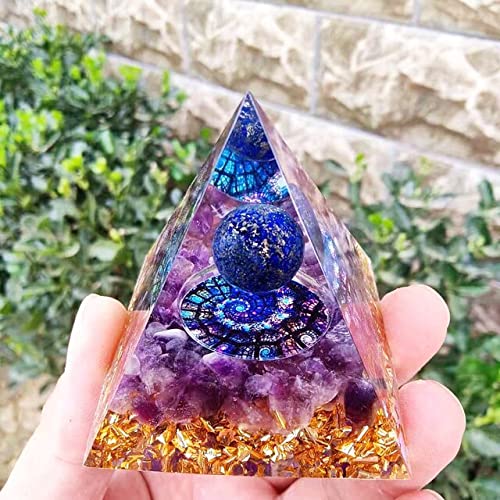 ycyingcheng Crystal Positive Energy Generator Orgonite Pyramid Protection, Energy Protection Chakra Healing Crystals Pyramid for Positive Energy Reiki Supplies Living Room and House Decor Gift
