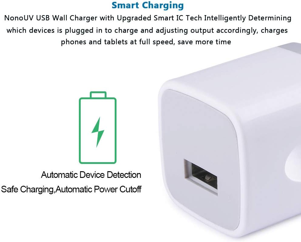 Charging Cube for iPhone, Charger Block, Power Bricks, NonoUV 4-Pack Single Port USB Plug in Wall Charger Adapter Charger Box for iPhone SE 11 Pro Max XR XS X 8 7 6 6s Plus, Samsung, Android, Kindle