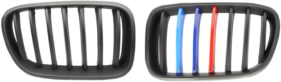 Syneticusa Matte Black Front Kidney Grille Grill 2pcs 2011 2012 2013 ///M Color for 2010-2014 F25 X3