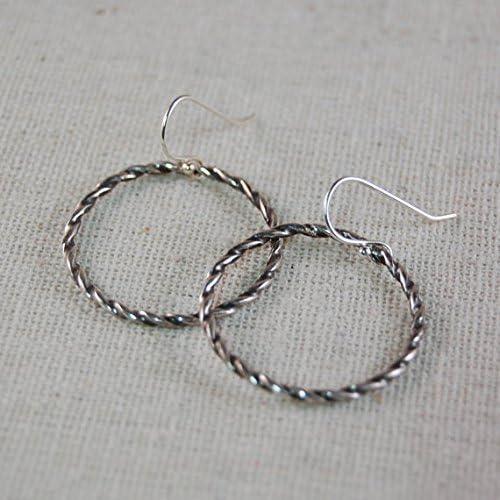 Twisted Sterling Silver Hoop Earrings