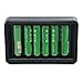 ESYB S6 Universal Smart Battery Charger 6 Slot for Rechargeable Batteries Li-ion, Ni-MH, Ni-Cd,10440 14500 16340 18650 26650 A AA AAA
