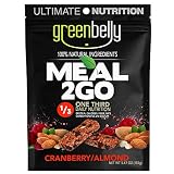 Greenbelly Backpacking Meals - Backpacking Food, Appalachian Trail Food Bars, Ultralight, Non-Cook, High-Calorie, Gluten-Free, Ready-to-Eat, All Natural Meal Bars (Cranberry Almond, 32 Meals)