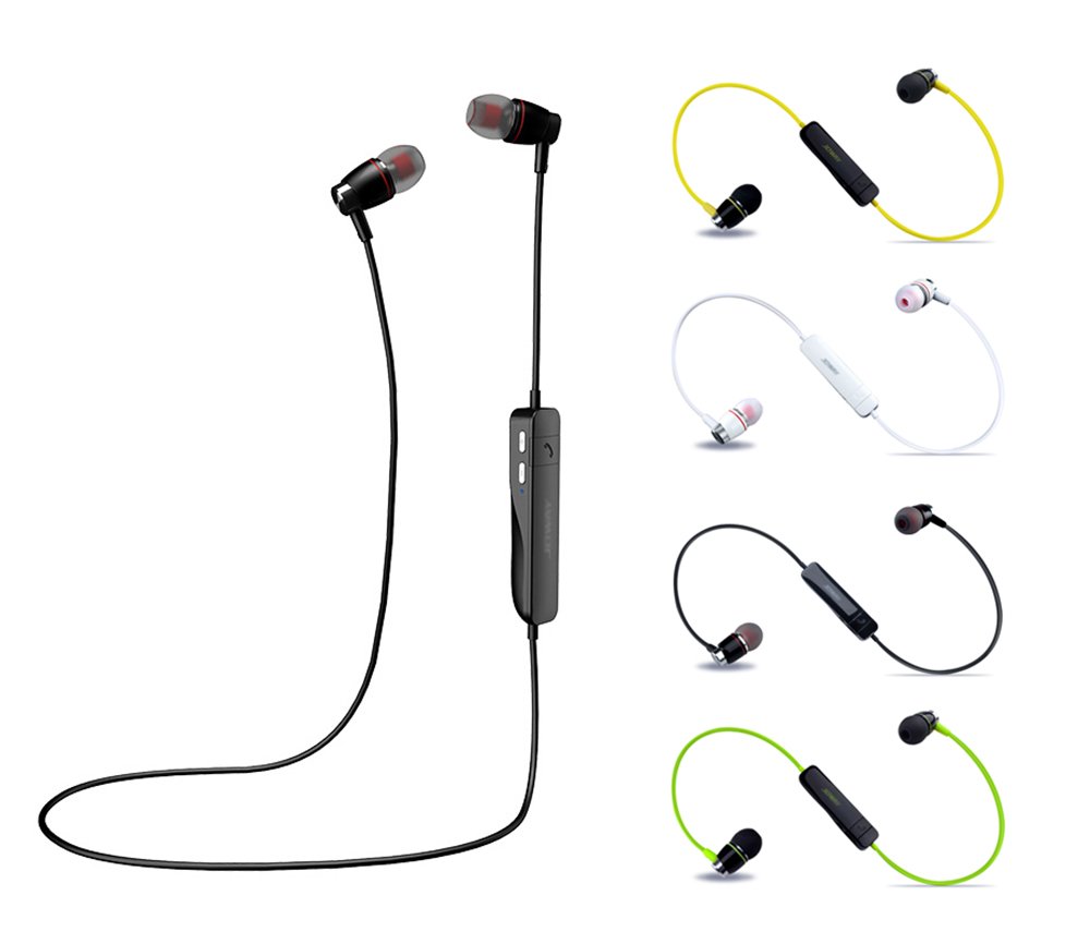 Bluetooth Headphones, Wireless Earphones with Noise Cancelling Microphone, Sweatproof in-ear Earbuds Stereo Sport Headset For Iphone 5 5s 6 6s 7 plus Samsung Galaxy s7 s6 edge Android IOS phone