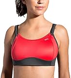 Brooks Fiona Wire-Free Sports Bra, 30D, Poppy/Asphalt