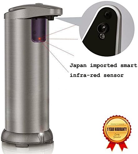 RamiVox Automatic Soap Dispenser,Hands Free Activation With Adjustable Soap Controls, 10oz Capacity, Stainless Steel