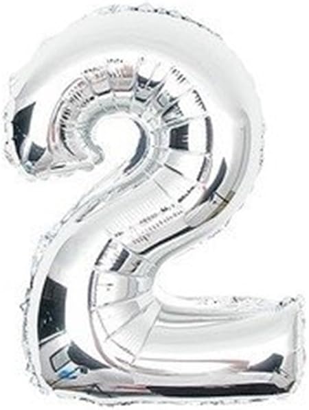 Amazon ちょうど良い大きさ 数字バルーン シルバー 誕生日 ウェディング パーティーに 2 風船 バルーン おもちゃ