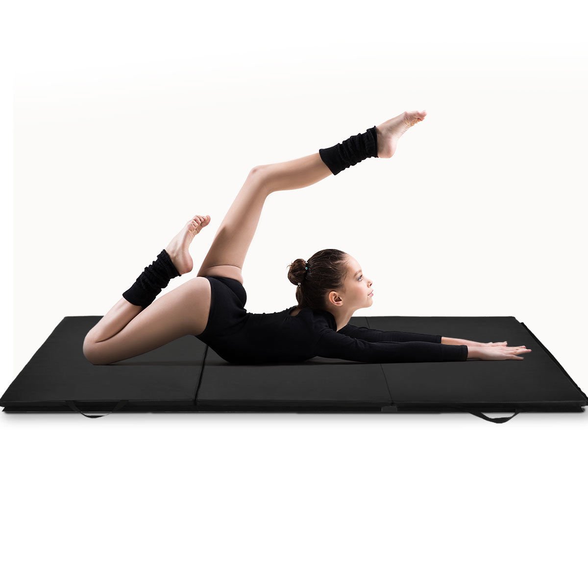 Giantex 6' x 4' x 2" Gymnastics Mat Thick Folding Panel Tumbling Mat with Handles For Gym