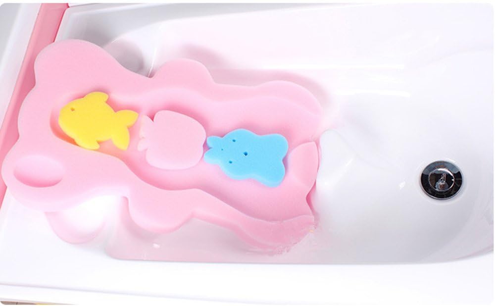 UNAOIWN Baby Bath Sponge Infant Cushion Comfy Anti Bacterial and Skid Proof Bathing Mat (Pink) - Image 5