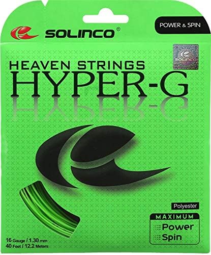Solinco Hyper-G Heaven Strings Poly (Polyester) 16 Gauge / 1.30mm Tennis Racquet String Sets 2-Pack (2 Sets Per Order) - Best for Spin, Control, and Durability