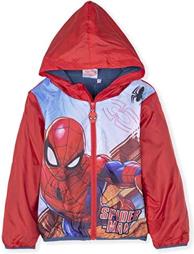 Spiderman Marvel Official Licensed Boys Warm Zipped Jacket, Coat Polar Fleece Lining for Spring/Summer/Autumn