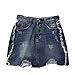 Women's High Waist Multi Button Fitted Club Demin Jeans Wrap Skirts Blue-L