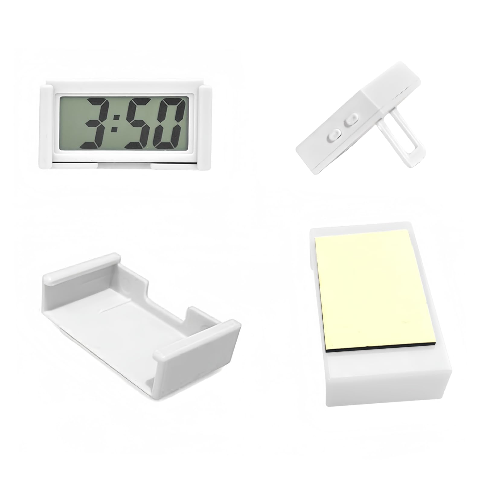 Photo 1 of Shudyear Small Digital Clock? with Jumbo LCD Time & Day Display?Mini Automotive Small Digital Clock Battery Operated for Desktop Nightstand Pocket Car Truck Dashboard & Air Vent (1, White)