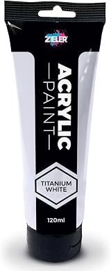 Zieler Titanium White Acrylic Paint 120ml Easy Squeeze Tube
