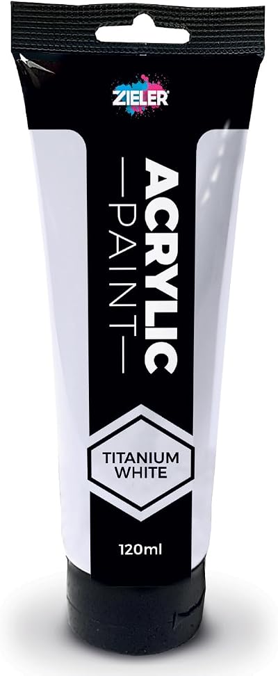 Zieler Titanium White Acrylic Paint 120ml Easy Squeeze Tube