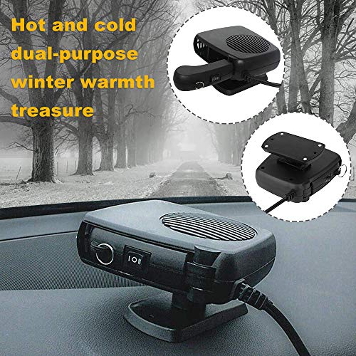 Car Heater - Portable Car Defrost Defogger 12V Auto Electronic Heater Fan Fast, 2 in 1 Heating/Cooling Function 3-Outlet, Plug Adjustable Thermostat in Cigarette Lighter Heater - Thumbnail 3