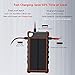 Solar Charger Type C 13500mAh, Hobest Dual Input/Output 3A max Solar Phone Charger, Portable Outdoor Solar Power Bank with Whistle Compass