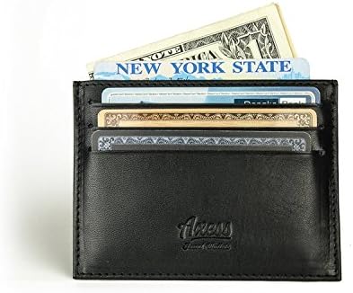 Tuscany leather RFID-blocking front pocket card holder from Axess Wallets