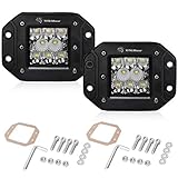 Flush Mount LED Light Bar YITAMOTOR 2Pcs 80W 5Inch LED Work Light Triple Row LED Light Pods Offroad Light Pods Spot Flood Combo Driving Fog Light for Truck Boat Golf cart ATV SUV with Paper Model