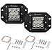 Flush Mount LED Light Bar YITAMOTOR 2Pcs 80W 5Inch LED Work Light Triple Row LED Light Pods Offroad Light Pods Spot Flood Combo Driving Fog Light for Truck Boat Golf cart ATV SUV with Paper Model