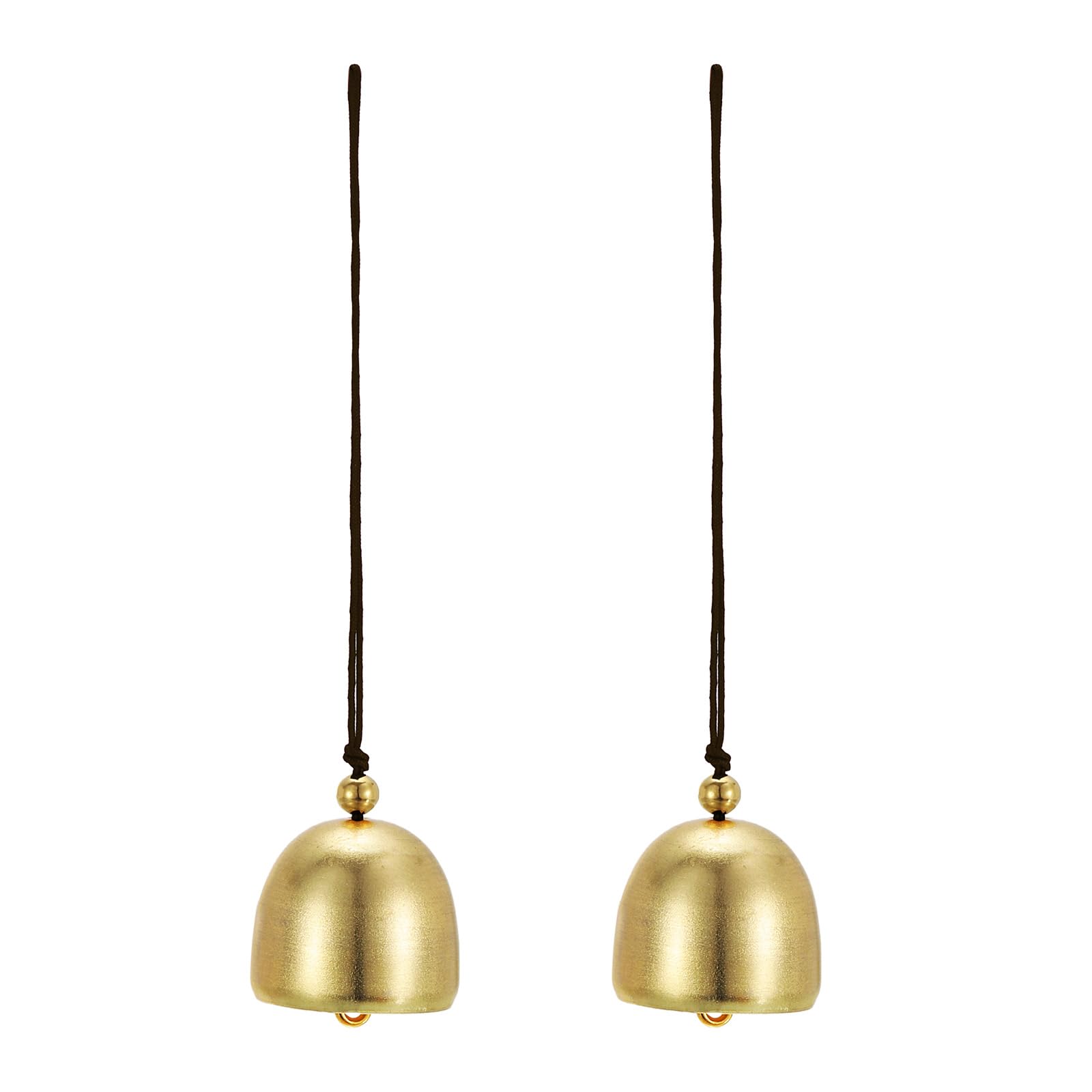 PATIKIL 2 Pcs Wind Chime, Hanging Bells Temple Bells Retro Outdoor Hanging Metal Chinese Wind Chime Round for Outside Garden Camping Decoration, Brown