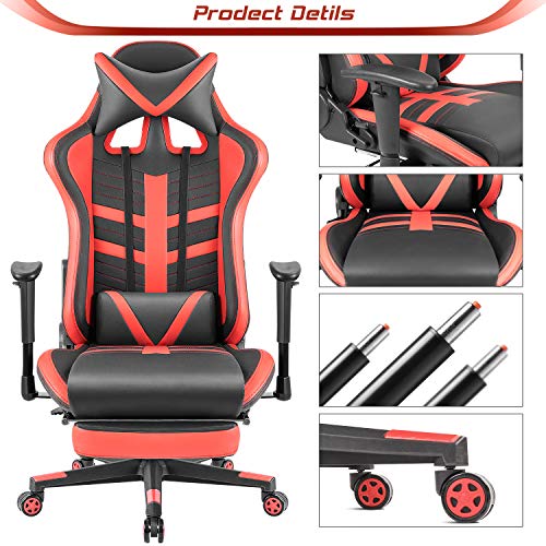 Homall Gaming Chair Ergonomic HighBack Racing Chair Pu Leather Bucket