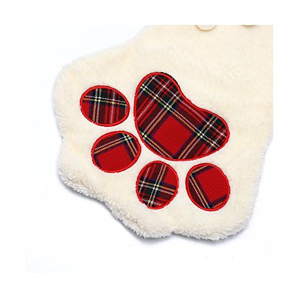 M DoDo Christmas Paw Stocking For Pet Dog Large Sherpa Hanging Christmas Stocking (Green) - Image 4