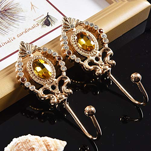 Isali 2 Pieces New Crystal Ball Metal Curtain Hooks Tassel Wall Tie Back Hanger Holdback Holder cp108&20 - (Color: color04, Length: See Description)