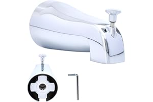 Hawwwy Tub Spout with Diverter - 5 Inch Silver Stainless Steel Universal Slip-On - Bathtub Spout Shower Attachment - Easy to Install Bath Tub Spout - Water-Saving and Beautiful Bathroom Upgrade