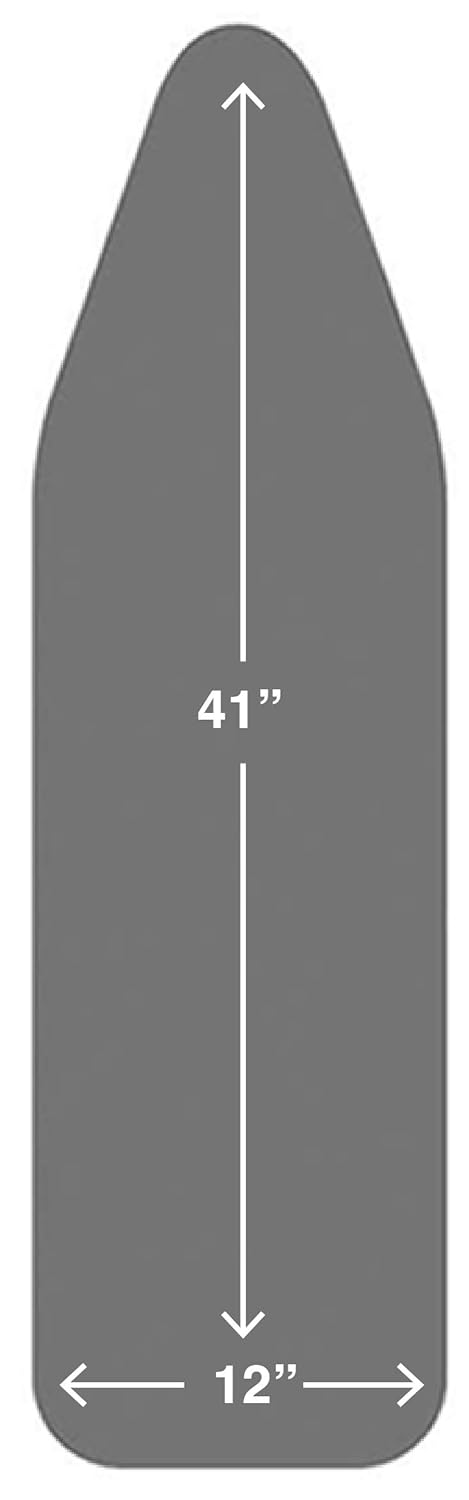 TIVIT Italian Made 12 x 41 Inch Ironing Board Cover, AlumiTek PRO Silicone Coated Technology, 3 Connecting Bands, Reflects Heat, Triple Layer Padding One-Piece Construction, Gray (Patent Pending)
