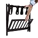 WELLAND Wood Collapsible Foldable Luggage Rack Holder with Shelf Suitcase Luggage Stands for Guest Room (Espresso)