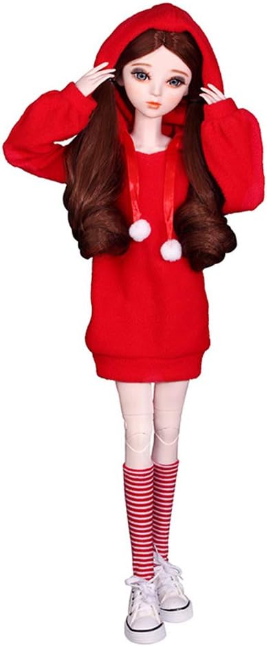 BJD Doll 1/3 SD Dolls 23 Ball Jointed Doll with BJD Clothes Wigs Shoes Makeup DIY Toys 100% Handmade for Girl Birthday Gift,G