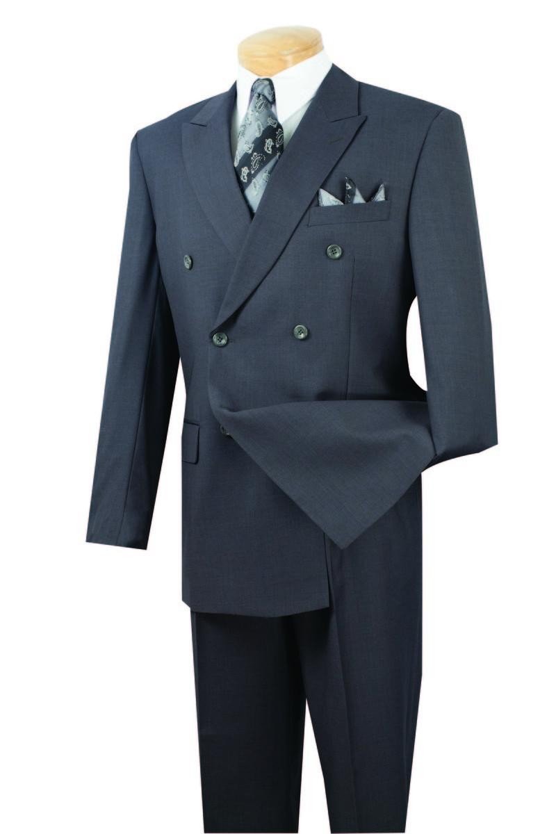 VINCI Wool Feel 6 Button Double Breasted Solid