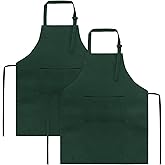 SINLAND Kids Apron with Pocket 2 Pack Children Chef Apron for Cooking Baking Painting